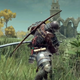 An Elden Ring screenshot depicting YouTuber AfroSenju XL's Tarnished sheathing their Moonveil katana in preparation for a quick iai strike.